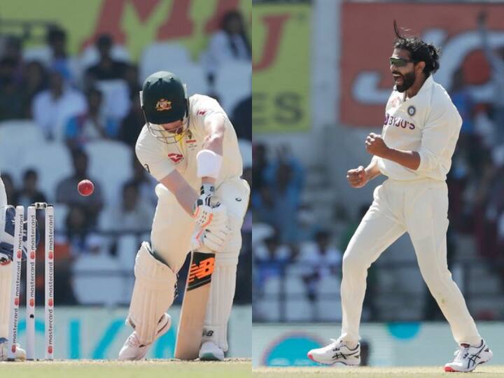 ind vs aus ravindra jadeja has bowled steve smith the most times in test cricket IND vs AUS: रवींद्र जडेजा ने स्मिथ को बोल्ड करने के साथ छुआ एक और मुकाम, जानिए अब किस मामले में बने नंबर-1 गेंदबाज?