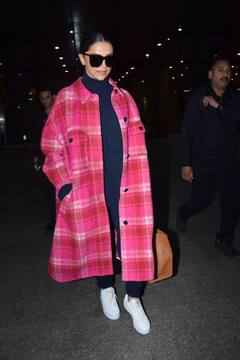 Deepika Padukone Pics: क्लासी है दीपिका पादुकोण का ये एयरपोर्ट लुक, लॉन्ग कोट और व्हाइट स्नीकर्स में दिखीं कमाल