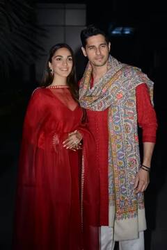 कियारा पोहोचली सासरी, लाल सूटमध्ये दिसली खास; नवविवाहित जोडप्याच्या मॅचिंग आउटफिट्सनी वेधलं लक्ष