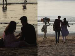 Valentine Week 2023: शाम गुलाबी...शहर गुलाबी, 'वैलेंटाइन डे' से पहले मुंबई के मरीन ड्राइव पर वक्त बिताते नजर आए कपल, देखें तस्वीरें