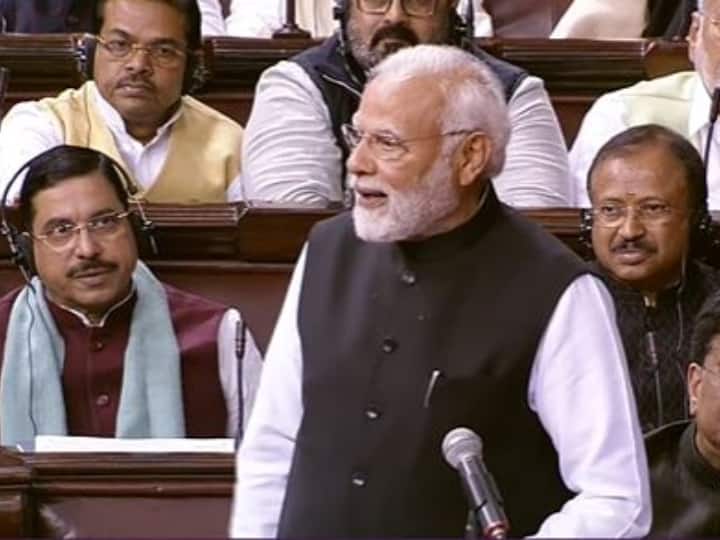 PM modi speech in rajya sabha speech opposition shout modi adani bhai bhai PM Modi Speech: प्रधानमंत्री बोलते रहे, राज्यसभा में गूंजते रहे मोदी अडानी भाई-भाई के नारे