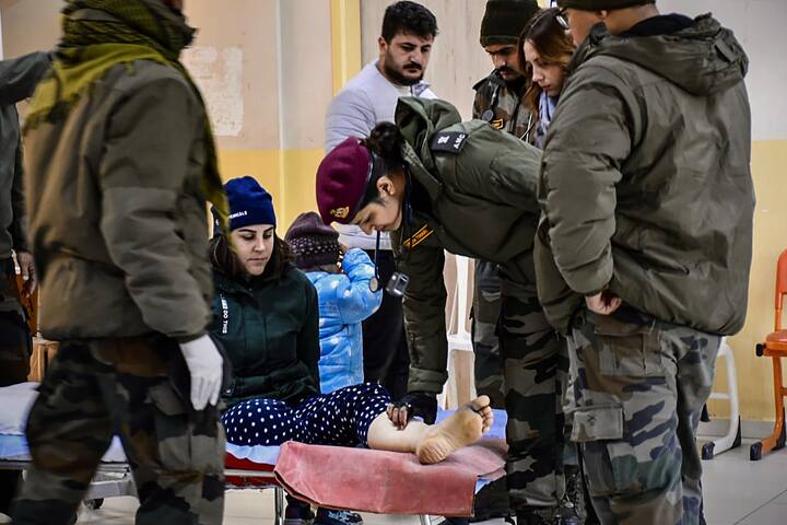 The Indian army's field hospital, which has been set up in Turkey's Hatay to aid earthquake victims, has begun operations, with operating medical, surgical, and emergency wards, as well as an X-ray lab and medical store. (Source: PTI)