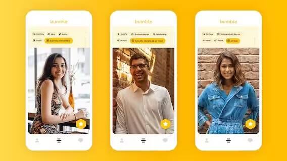 Bumble : -  બમ્બલ એક બેસ્ટ ડેટિંગ એપ છે, આ એપમાં પણ તમને એકસારો પાર્ટનર મળી જશે, આ એક ફ્રી ડેટિંગ એપ છે, આના પર વીડિયો કૉલ કરી શકો છો. આમાં Date, BFF, Bizz જેવા ત્રણ મૉડ મળે છે. ખાસ વાત છે કે, આ એપ પર મહિલાઓ પહેલા વાત કરે છે.