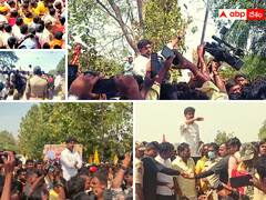 యువగళం పాదయాత్రలో మరోసారి ఉద్రిక్తత- స్టూల్‌పై నిల్చొని నిరసన తెలిపిన లోకేష్