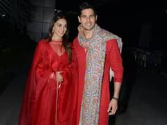 कियारा पोहोचली सासरी, लाल सूटमध्ये दिसली खास; नवविवाहित जोडप्याच्या मॅचिंग आउटफिट्सनी वेधलं लक्ष