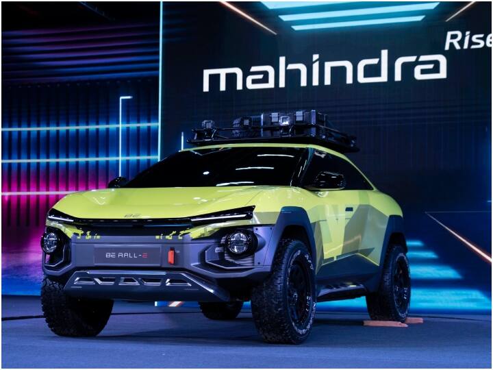 Mahindra unveiled their new electric SUV of born electric series Rall E concept Mahindra Electric SUV: महिंद्रा ने बॉर्न इलेक्ट्रिक सीरीज की Rall-E कॉन्सेप्ट इलेक्ट्रिक SUV को अनवील, आकार में होगी XUV 400 से बड़ी 