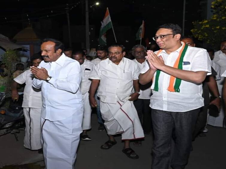 Is Erode East Congress candidate EVKS Elangovan or Sanjay Sampath?'  Voters confused Erode East By Polls :   ’ஈரோடு காங்கிரஸ் வேட்பாளர் ஈவிகேஎஸ் இளங்கோவனா ? சஞ்சய் சம்பத்தா ?’ கன்பியூஸ் ஆன வாக்காளர்கள்..!