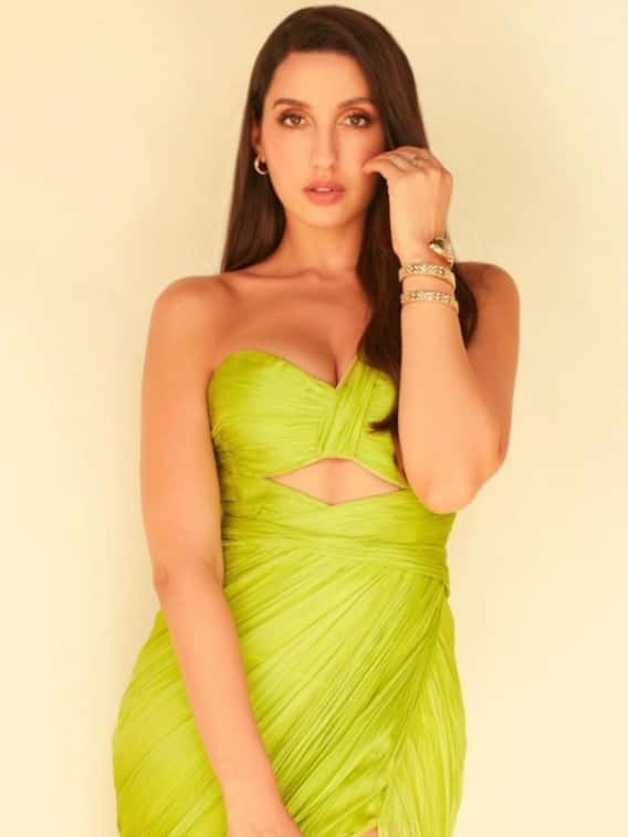 Nora Fatehi Makes Our Sunday Interesting In A Thigh-Slit Green Dress