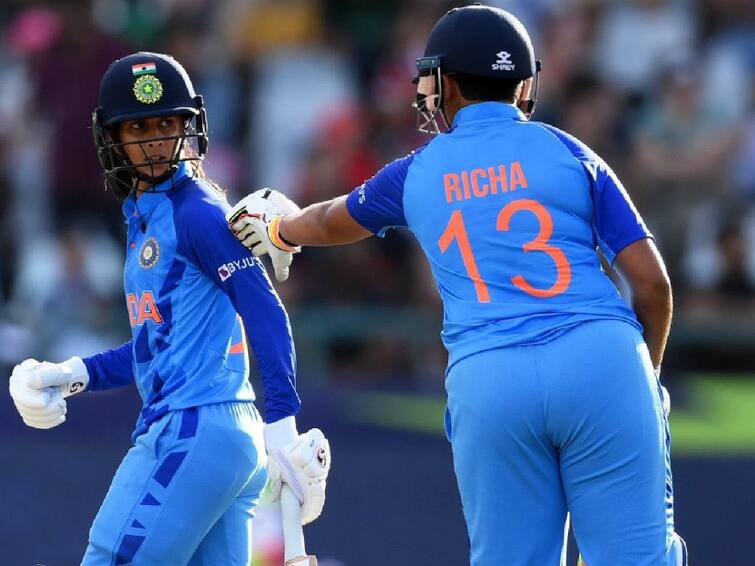 India vs Pakistan Women's T20 World Cup 2023 IndW won by 7 wickets against PakW at Cape Town IND vs PAK, WT20 :  रॉड्रिग्जचं अर्धशतक, ऋचाची फटकेबाजी; भारताचा पाकिस्तानवर सात विकेट्सनं विजय