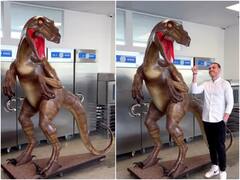 चॉकलेट से शख्स ने बना दिया डायनसोर, इस हुनर के दीवाने हुए यूजर्स