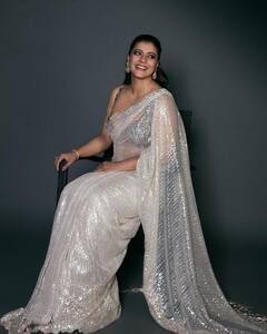 Kajol Looks Gorgeous In A Silvery White Saree At Sidharth-Kiara's Wedding Reception. See Pics