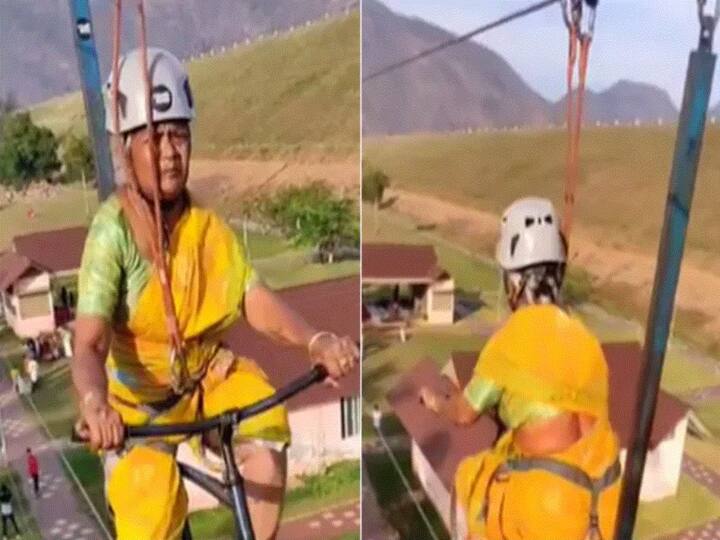 Elderly Woman Does Rope-Cycling Stunt Wearing Saree, Surprises Internet 67-Year-Old Woman Does Rope-Cycling Stunt Wearing Saree, Surprises Internet — WATCH