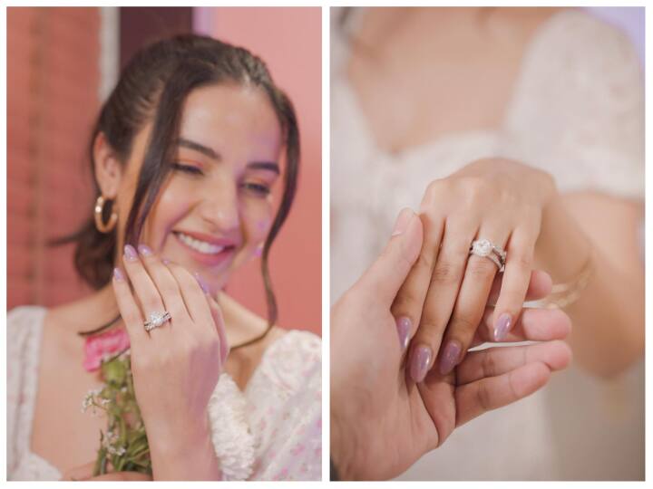 Did Jasmine Bhasin get engaged on Valentine’s Day?  shining diamond ring on finger