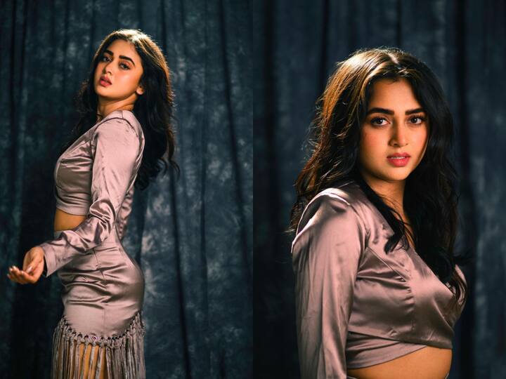 Tejasswi Prakash shared pictures from her latest photoshoot in a Natashaa Bothra outfit. Tejasswi looked glamorous in a grey satin dress. Check out pics