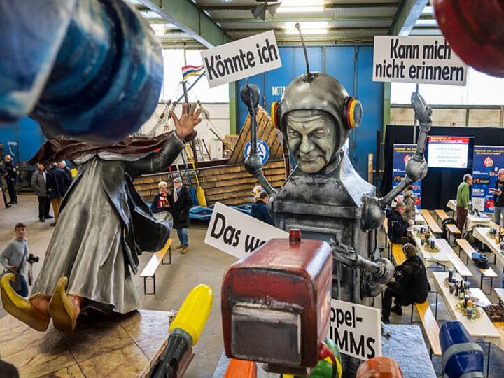 During a press preview for the Mainz carnival in Mainz, a carnival float depicting German Chancellor Olaf Scholz was unveiled.  (Image Source: Getty)