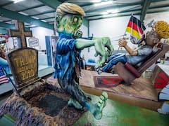 Satirical Floats Of Putin, Trump On Show As Germany Prepares For Its Mainz Carnival. In Pics