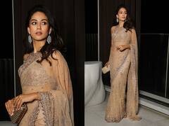 IN PICS: Mira Rajput Exudes Elegance In A Blingy Pastel Saree