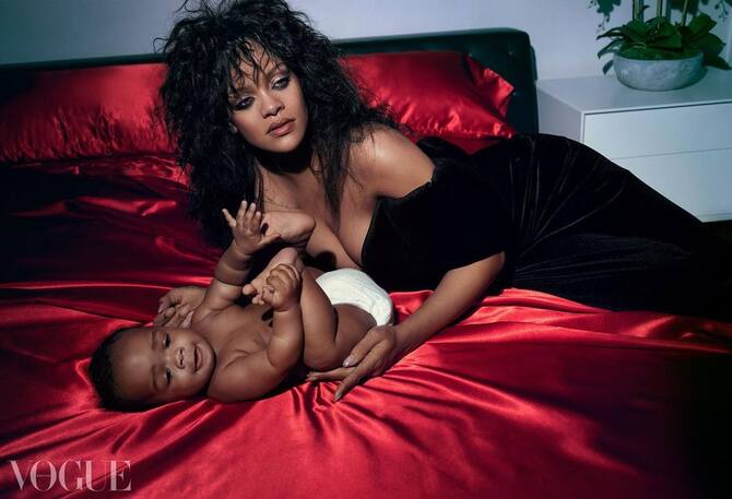Rihanna covers British Vogue with son and A$AP Rocky