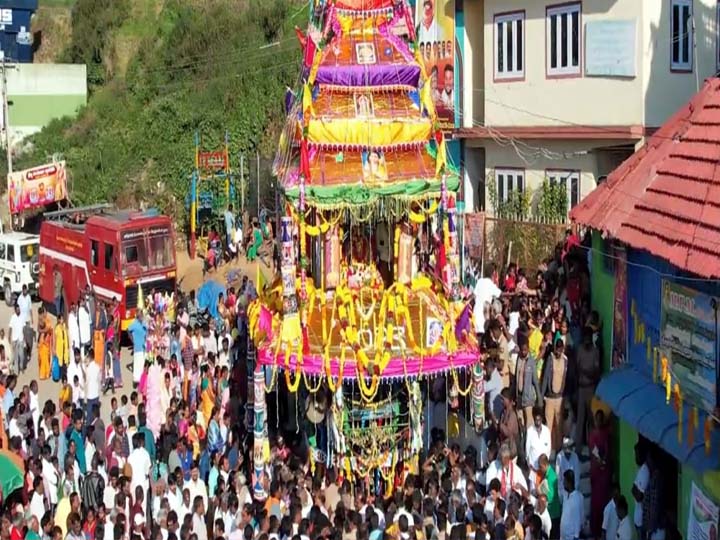 கொடைக்கானல் பூம்பாறையில் பழமையான குழந்தை வேலப்பர் கோவில் தேரோட்டம்