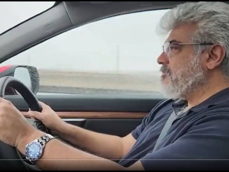 ajith kumars video of driving car and pictures of time spending in scotland goes viral in internet Ajith kumar: ஸ்பீடு தெரியும்... இது செம கூலா இருக்கே...! கருப்பு, வெள்ளை உடையில் ஸ்காட்லாந்தில் கார் ஓட்டும் அஜித்! வைரலாகும் வீடியோக்கள்!