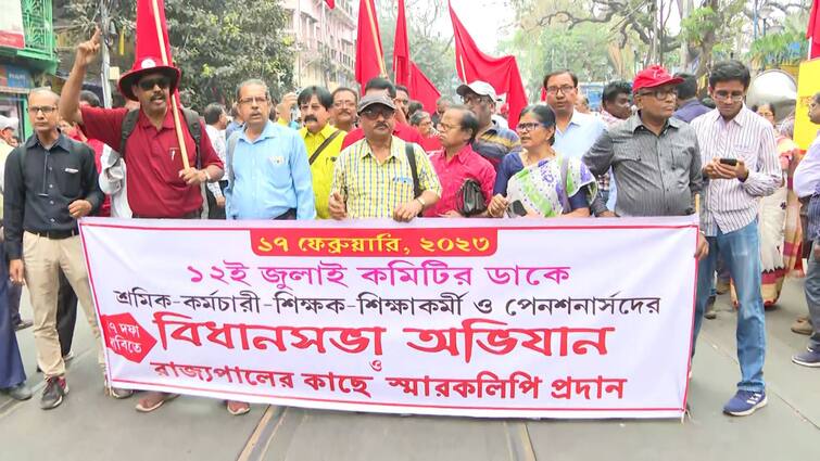 DA Agitation Continues As Agitators Command For 48 Hours Of No Work Along With West Bengal Assembly Abhijaan DA Agitation:বকেয়া ডিএ-র দাবিতে ৪৮ ঘণ্টা কর্মবিরতির ডাক সংগ্রামী যৌথ মঞ্চের, হইচই শহরে