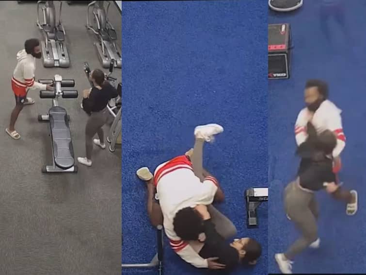 Never Give Up Video Shows Woman In US Fighting Off Attacker In Gym Watch Video: ஜிம்முக்குள் தாக்க வந்த நபர்.. விடாமல் போராடி தனக்குத்தானே ஹீரோவாக மாறிய பெண்..