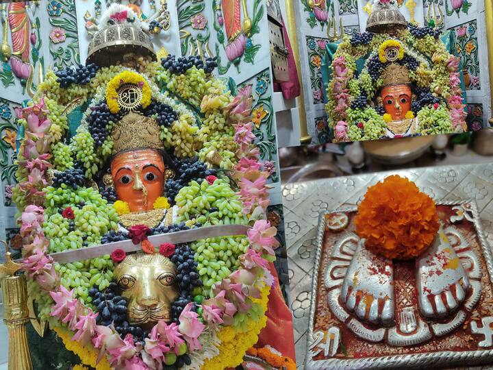 मुंबईतील प्रसिद्ध मुंबादेवीला महाशिवरात्रीच्या पार्श्वभूमीवर द्राक्षांची सुंदर आरास केलेली आहे!