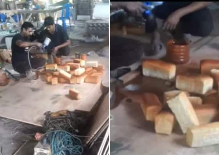 two men spray paint old bread to make it look fresh viral video Viral Video: ਬਰੈੱਡ ਨੂੰ ਤਾਜ਼ਾ ਦਿਖਣ ਲਈ ਕੀਤਾ ਜਾ ਰਿਹਾ ਹੈ ਪੇਂਟ... ਸਾਰੀ ਕਹਾਣੀ ਨੂੰ ਉਜਾਗਰ ਕਰਦੀ ਹੈ ਵੀਡੀਓ