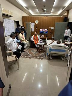 अमित शहा पुण्याचे खासदार गिरीश बापट यांच्या भेटीला, पाहा फोटो