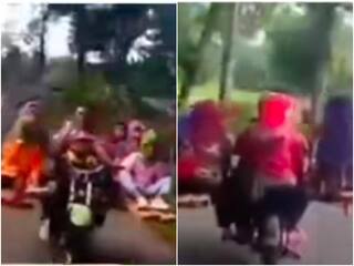 Video: जुगाड़ से एक मोटरसाइकिल पर कर रहे 8 लोग सफर, लोग बोले- 