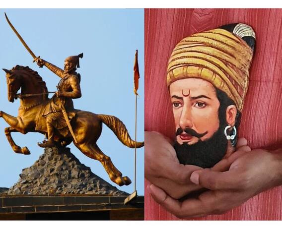 छत्रपती शिवरायांची आकर्षक शिल्पकृती, दगडांचा आकार न बदलता रंगकाम