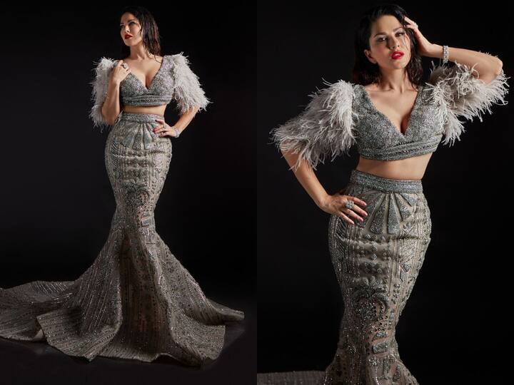 Sunny Leone knows how to perfectly slay any kind of outfit. Recently, she shared a couple of pictures in a dazzling silver co-ord set which made her look ethereal. Here are the pictures.