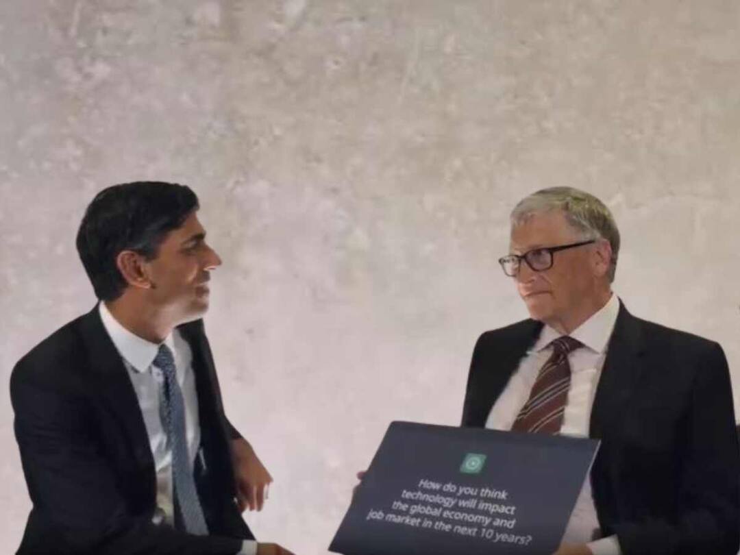 'If AI Could Do PM's Question Time For Me...': Rishi Sunak, Bill Gates Answer AI Chatbot's Posers — Watch AI Chatbot Rishi Sunak Bill Gates ChatGPT AI Interview 'If AI Could Do PM's Question Time For Me...': Rishi Sunak, Bill Gates Answer AI Chatbot's Posers — Watch