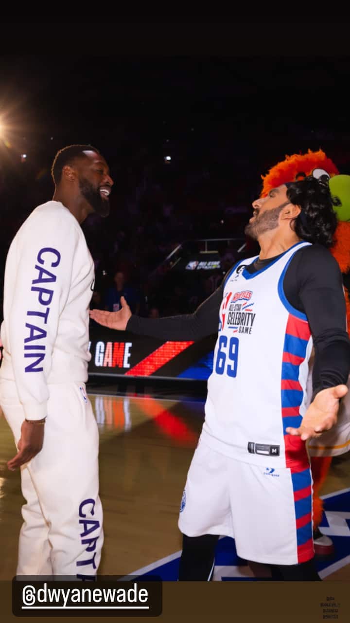 Ranveer Singh meets Ben Affleck, Hasan Minhaj at NBA All-Star game, see  pics - Entertainment News