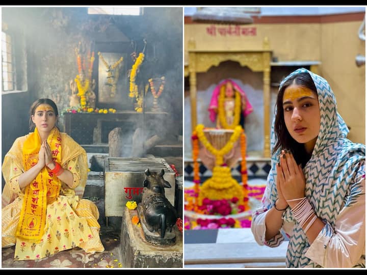 Sara Ali Khan, who is a devout believer of Lord Shiva, celebrated the occasion of Mahashivratri by sharing a series of pictures from her temple visits.