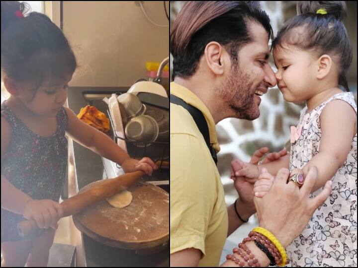 Karanvir Bohra shared his youngest daughter video who making rotis in Maha Shivratri ‘महा शिवरात्रि’ पर Karanvir Bohra की 2 साल की बेटी ने किचन में बनाया खाना, वीडियो जीत लेगा आपका दिल