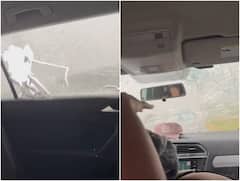 ऐसे ओले बरसे कि गाड़ी के कांच तोड़कर अंदर घुस गए, कार में सहमे से बैठे रहे लोग! वीडियो देखें