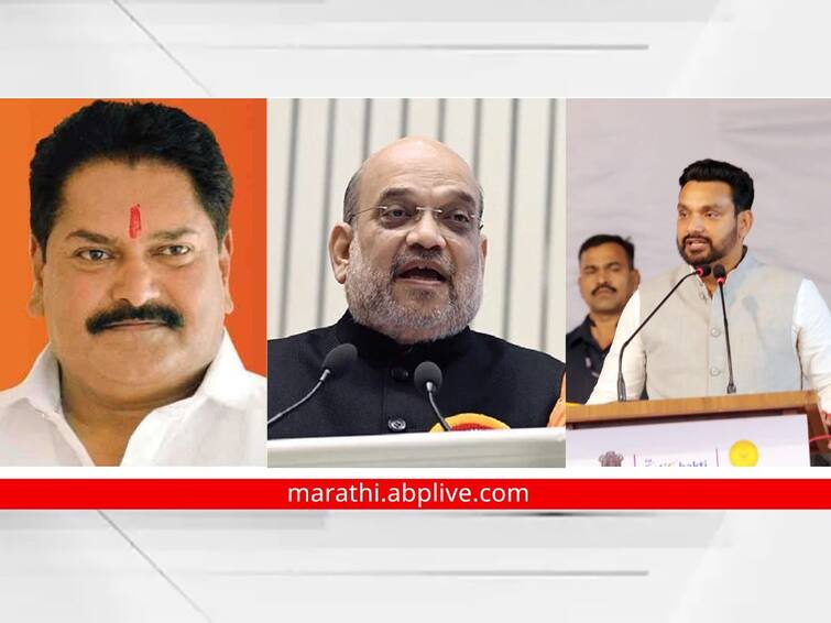 Amit Shah claim on all 48 lok sabha seat in maharashtra chaos condition for shinde faction in kolhapur mp sanjay mandlik Dhairyasheel Mane Amit Shah In Kolhapur : अमित शाहांनी कोल्हापुरात शड्डू ठोकला; चंद्रकांत पाटलांनी लगेच खुलासा केला, पण शिंदे गटातील दोन खासदारांचे काय? 