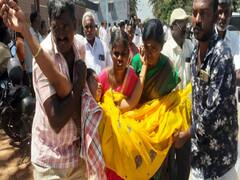 பணி ஆணை கோரி கலைஞர் இல்லம் முன்பு மக்கள் நலப் பணியாளர்கள் உண்ணாவிரதம் - 5 பேர் மயக்கம்