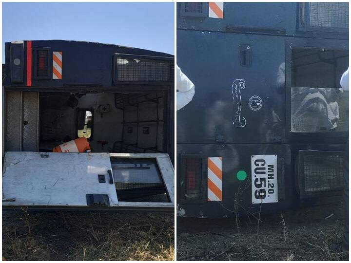 बगडी- नेवरगाव रोडवर गस्त घालत असताना वळणावर गंगापूर पोलीस ठाण्याची व्हॅन उलटून अपघात झाला.