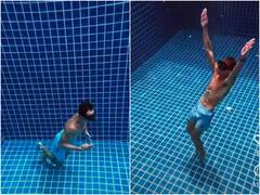 पानी में शख्स ने दिखाए हैरतंगेज करतब, बिना ऑक्सीजन सिलेंडर के करता रहा जिम्नास्ट