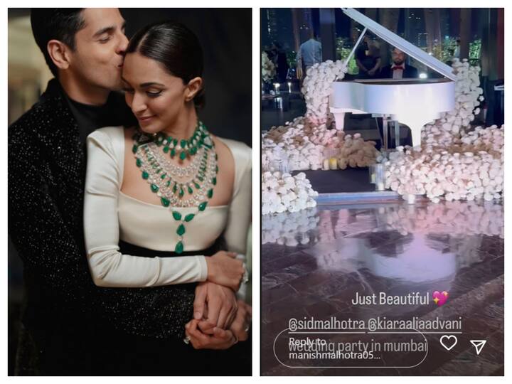 Fashion designer Manish Malhotra on Sunday shared an inside video from the Mumbai reception of Bollywood couple Sidharth Malhotra and Kiara Advani.