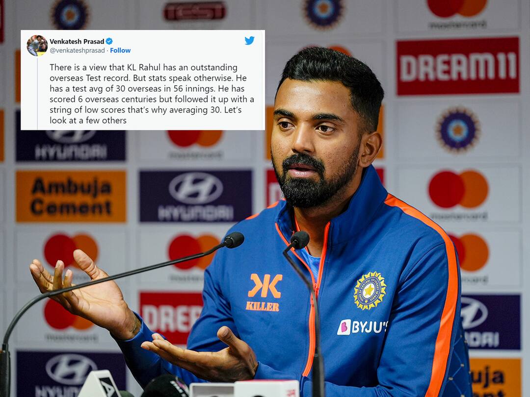 Venkatesh Prasad Blasts KL Rahul's Overseas Test Record Perception With Stats Venkatesh Prasad on KL Rahul: కేఎల్‌ రాహుల్‌ పేరు వినిపిస్తే వెంకటేశ్ ప్రసాద్‌ 'ఫైర్‌' ! రీసెంట్‌గా అన్ని ట్వీట్లూ తిట్టేందుకే!