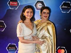 Alia Bhatt And Rekha Pose Together At Dadasaheb Phalke Awards 2023 Red Carpet. In Pics