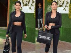 Nora Fatehi Pics: मुंबई में डांस क्लास के बाहर स्पॉट हुई नोरा फतेही, ऑल ब्लैक लुक में दिखी बेहद स्टाइलिश