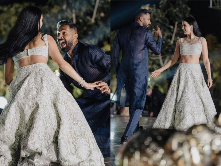 Hardik Pandya  Pics: हार्दिक पांड्या और नताशा स्टेनकोविक ने कोर्ट मैरिज के बाद 14 फरवरी के दिन सात फेर लिए थे. शादी-हल्दी के बाद अब कपल की संगीत सेरेमनी से कुछ तस्वीरें सामने आई हैं.