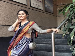 Priya Marathe :  खणाच्या साडीत खुलून दिसलं प्रिया मराठेचे सौंदर्य
