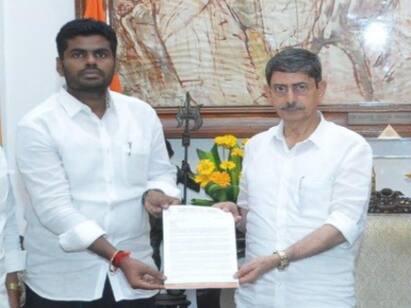bjp tamilnadu leader annamalai met governor rn ravi in guindy raj bhavan Annamalai met Governor: ராணுவ வீரர் கொல்லப்பட்ட விவகாரம்.. ஆளுநரை சந்தித்த பாஜக தலைவர் அண்ணாமலை