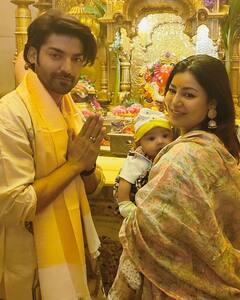 Gurmeet Choudhary And Debina Bonerjee Visit Siddhivinayak Temple With Their Daughters