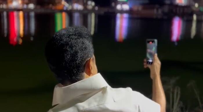 CM Stalin went to the pond as part of his two-day visit to Tiruvarur to attend various programs and conducting inspections (Credit: Twitter/@CMOTamilnadu)